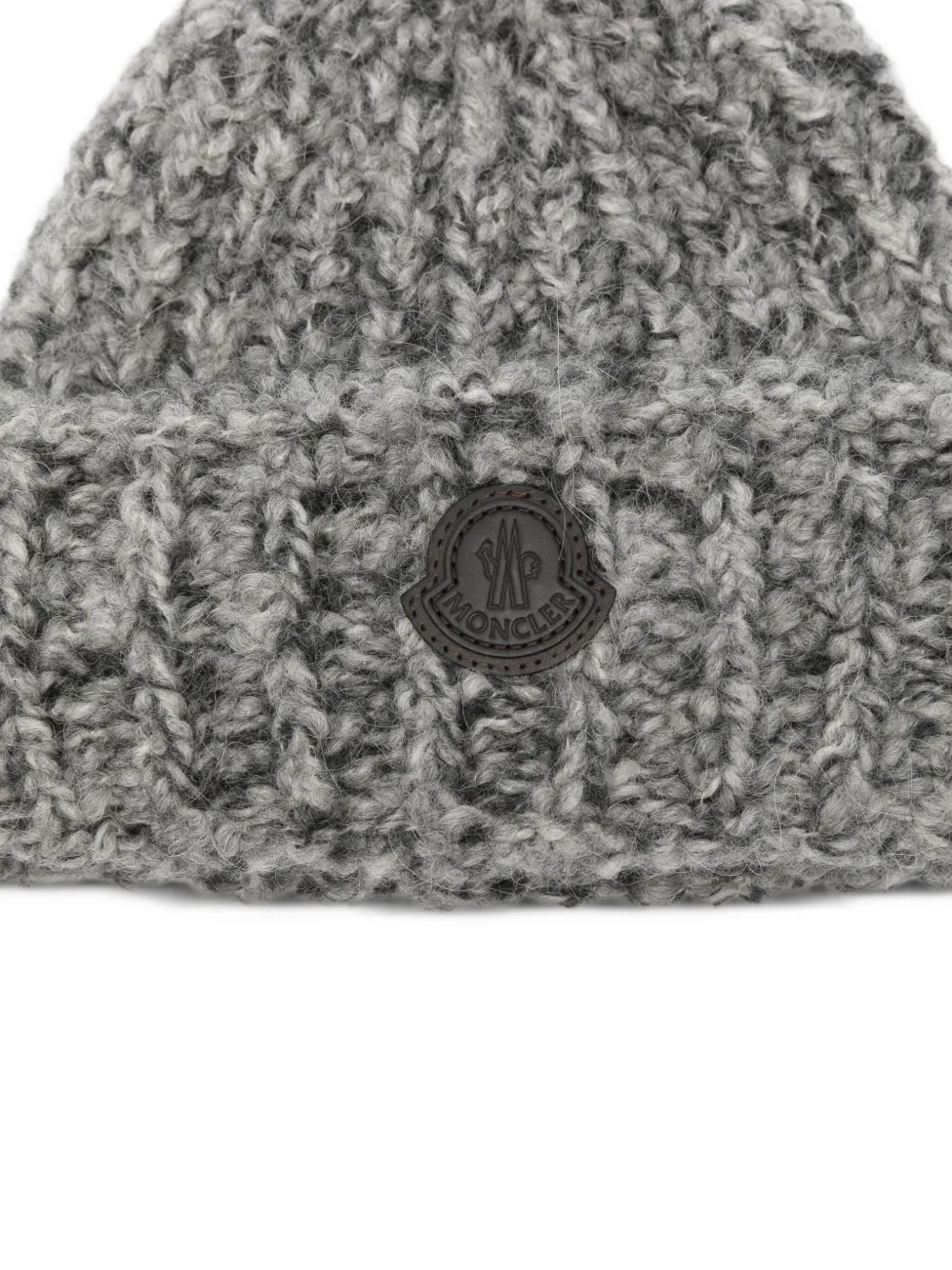 Moncler Geribbelde muts met logopatch Grijs