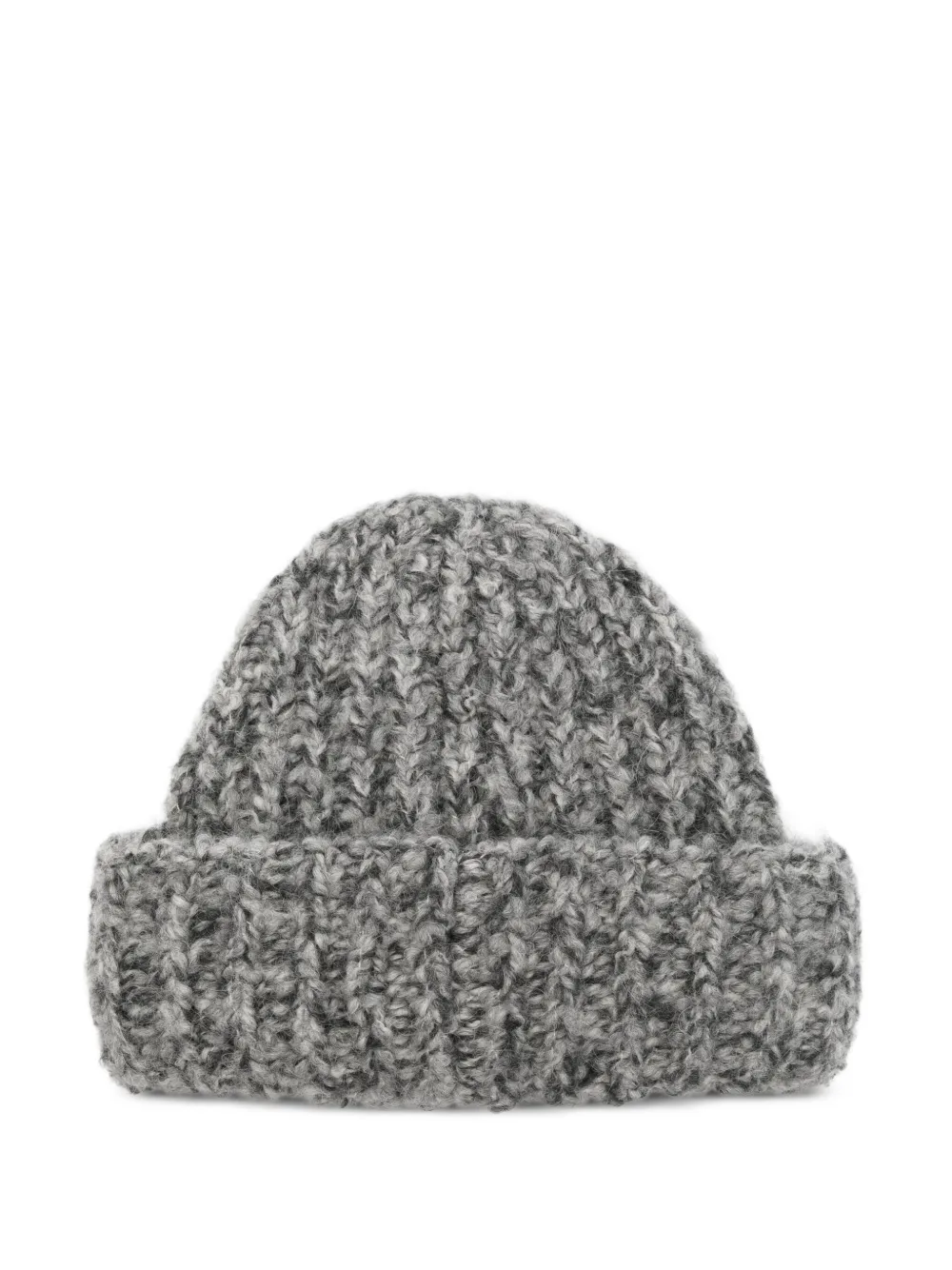 Moncler ribbed logo-patch beanie hat - Grijs