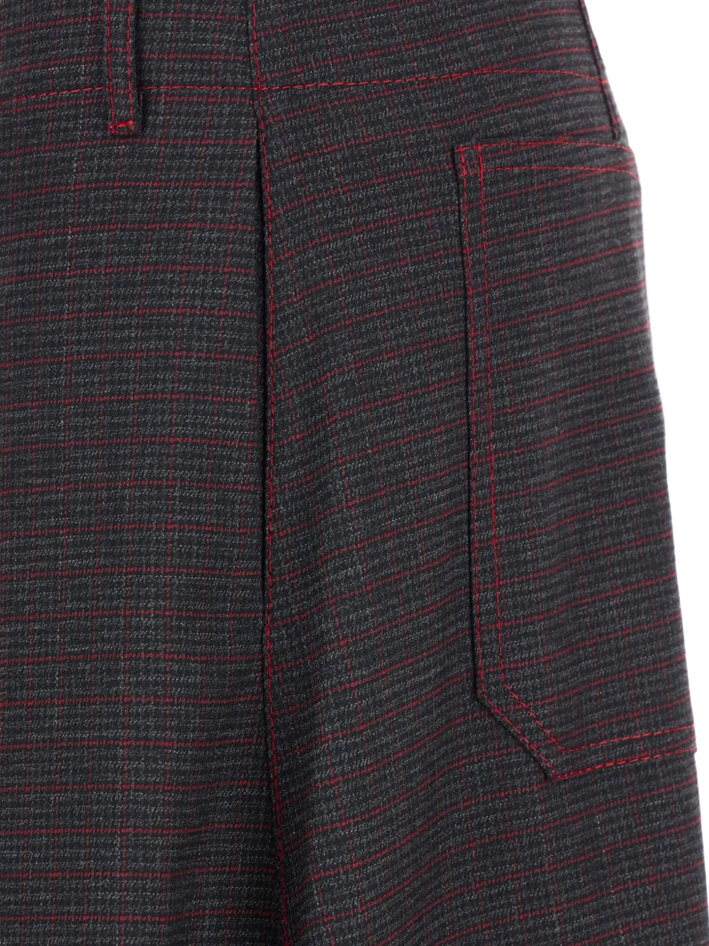 Merci Contrasting Stitching Patch Pocket Midi Skirt In Blue