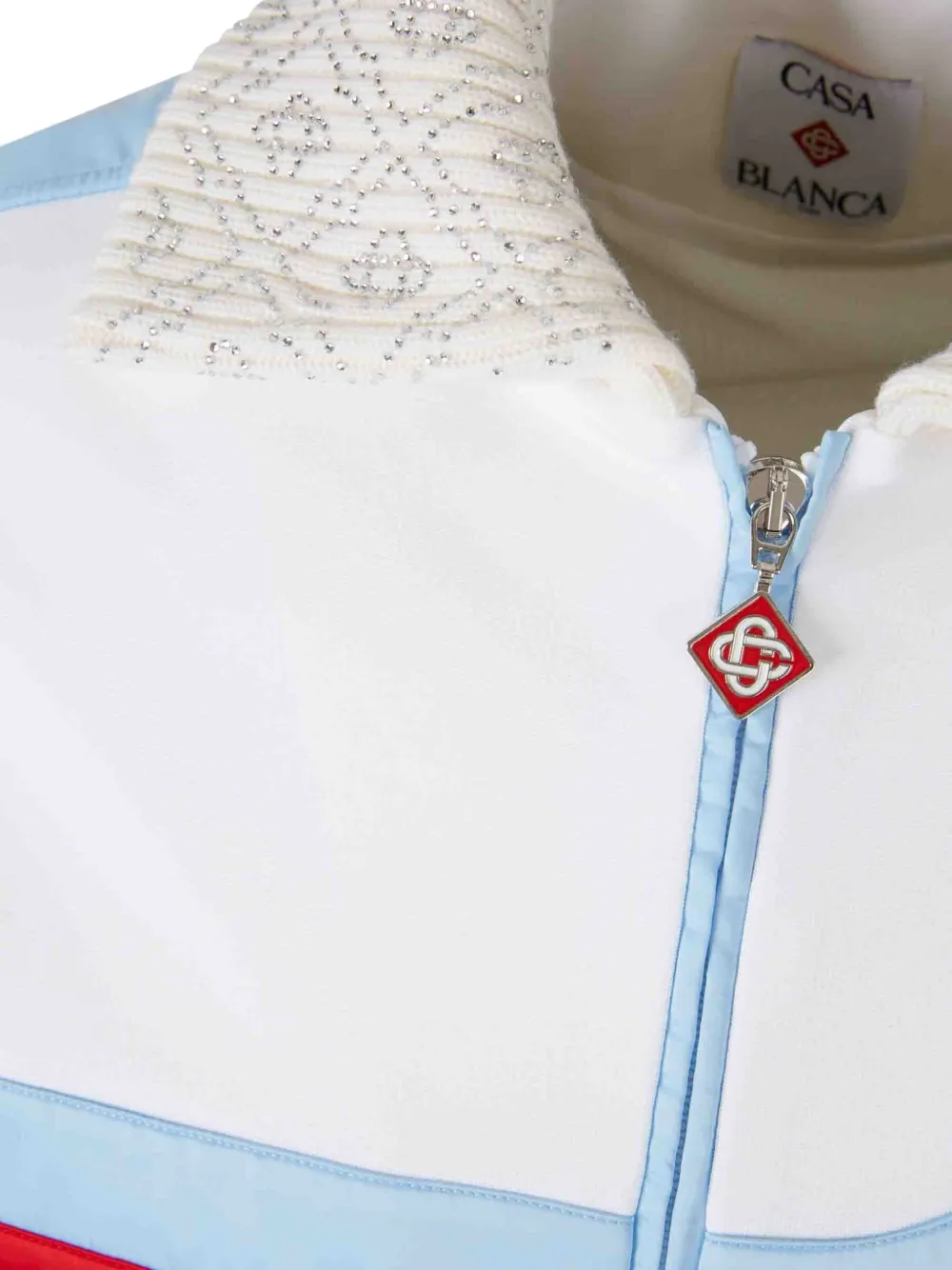 Casablanca Elastisch geribbeld hybride jack Wit