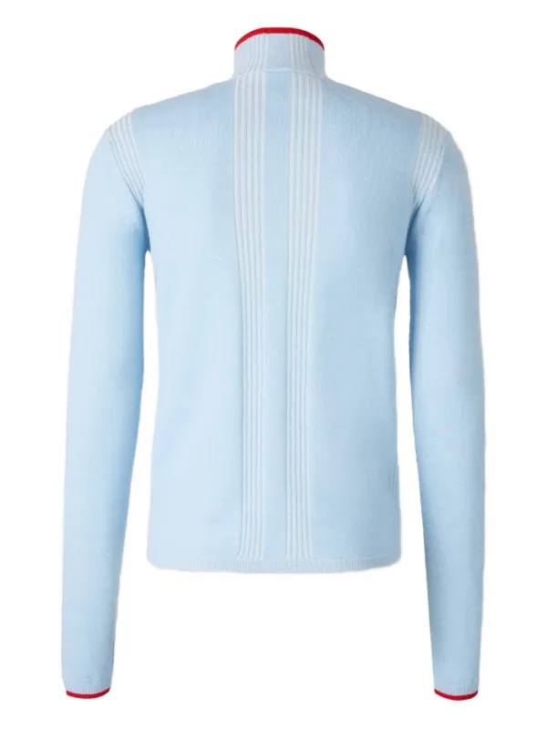 ジャパニカン Casablanca Zip Embroidered Cardigan | Blue | FARFETCH