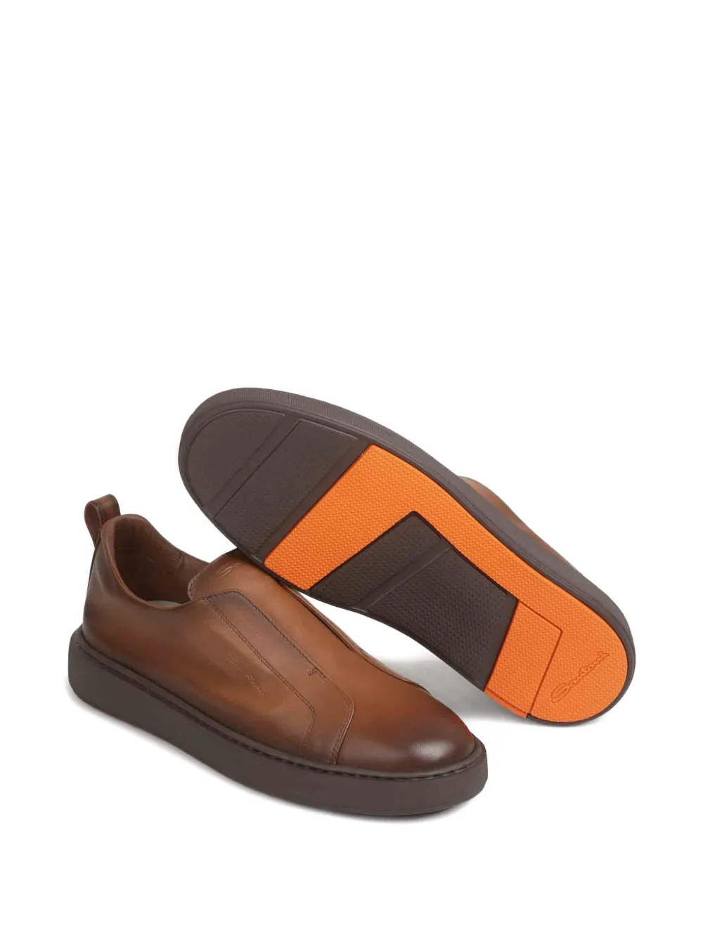 Santoni Sneakers met treklus Bruin