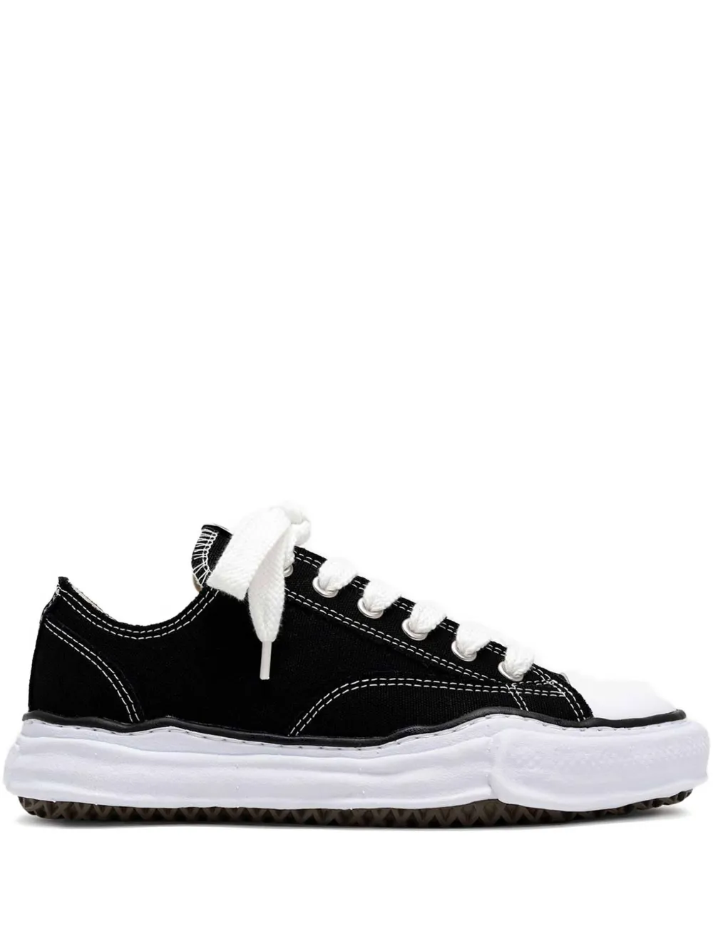 Maison MIHARA YASUHIRO lace-up cotton sneakers Zwart