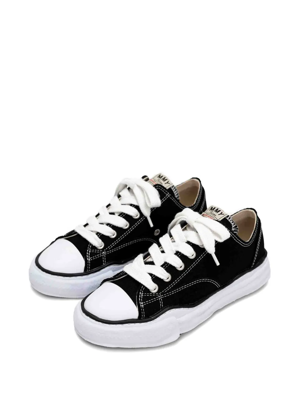 Maison MIHARA YASUHIRO lace-up cotton sneakers Zwart