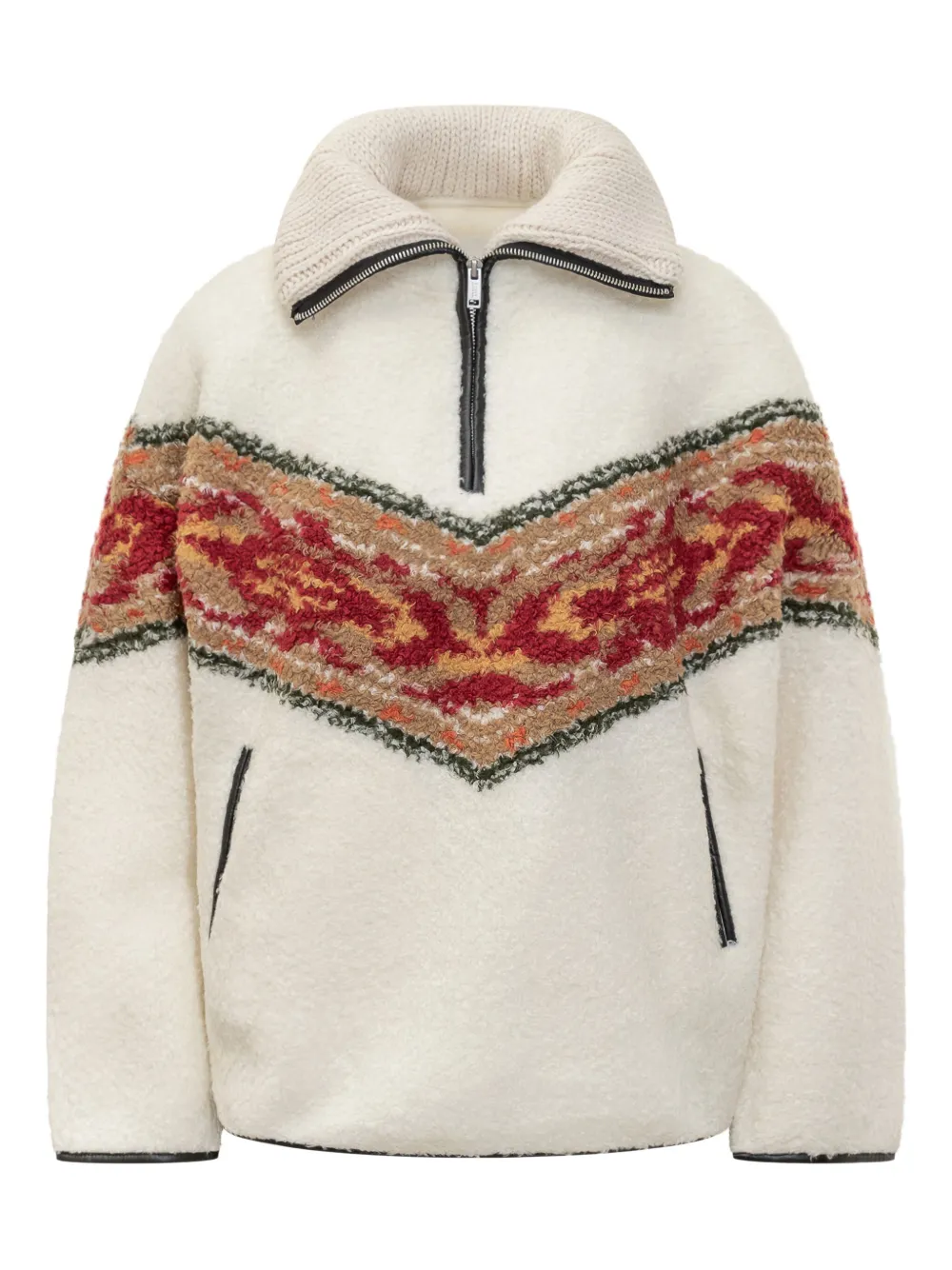 ISABEL MARANT MARNER zip patterned knitwear | Neutrals | Image 1