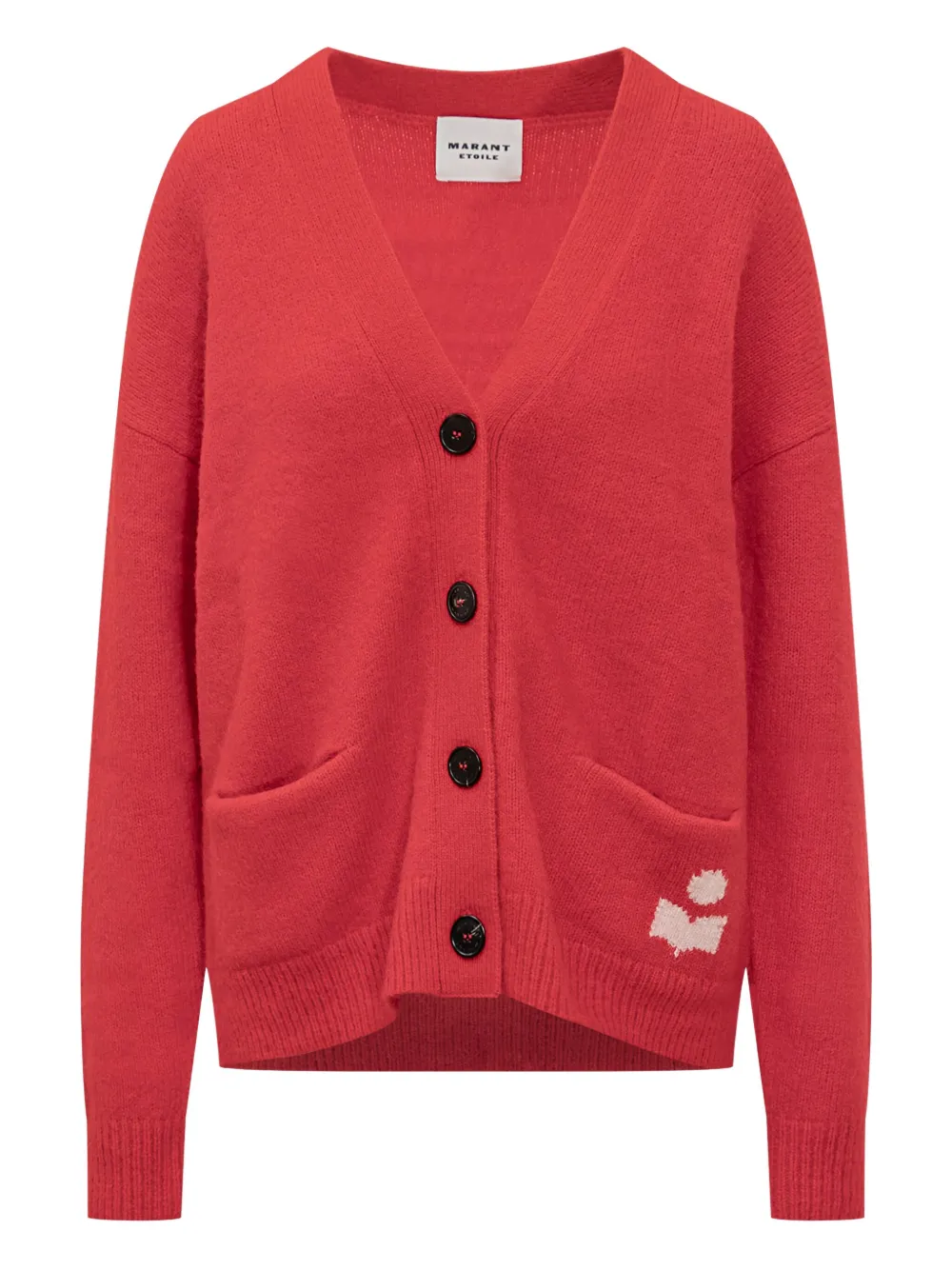 Isabel Marant Eborah-gf Pocket Button Cardigan In Red