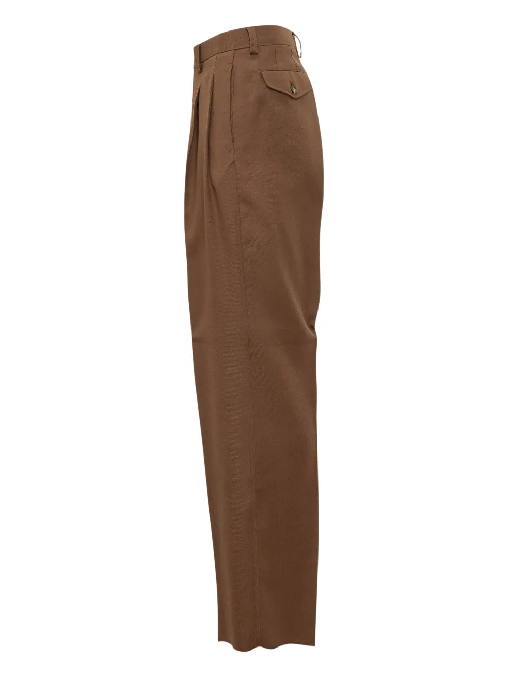 Laneus Brown Pants With Stretch Pleat In Brown