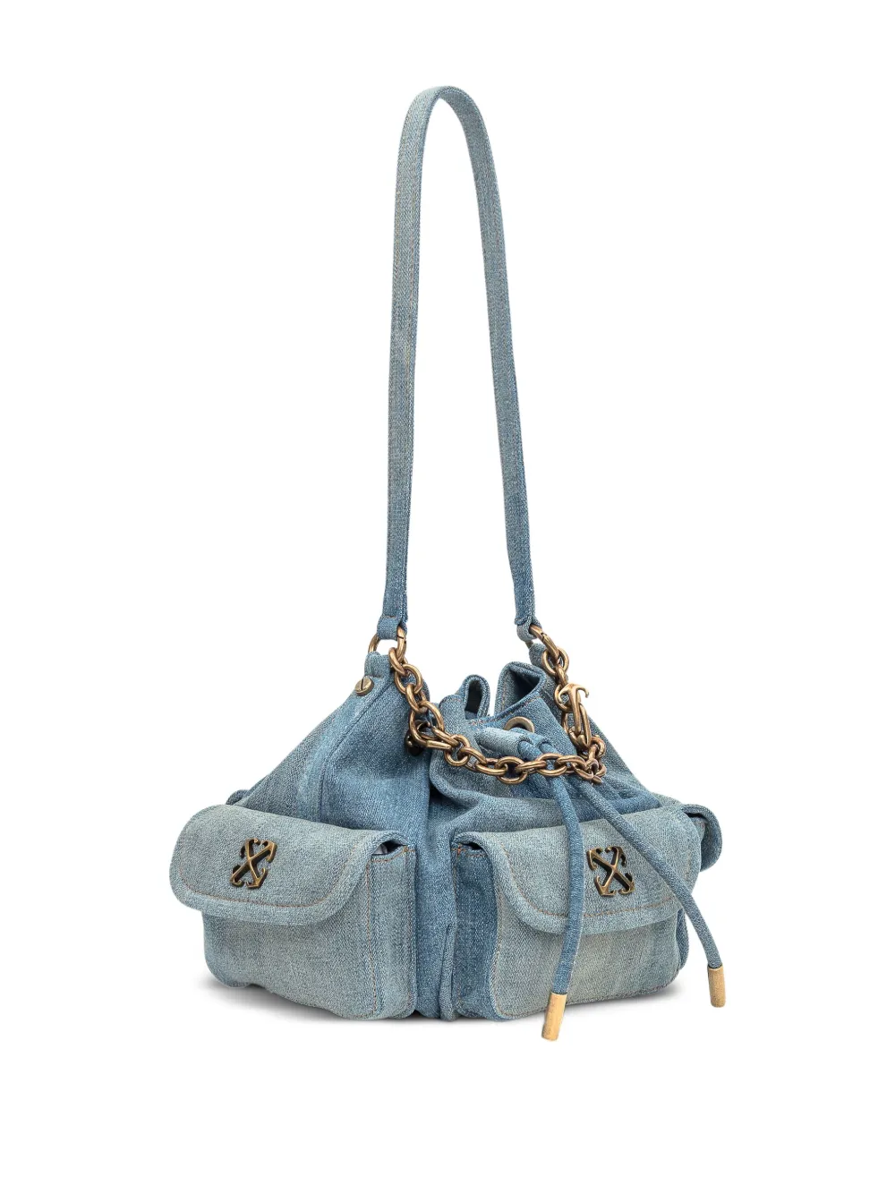 Off-White Dumbo.B bucket-tas met ketting Blauw