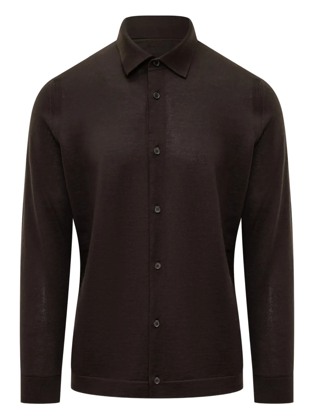 Zegna Cashseta buttoned shirt | Brown | Image 1