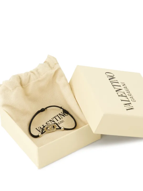 Valentino Garavani Vロゴ コードブレスレット | ブラック | FARFETCH JP