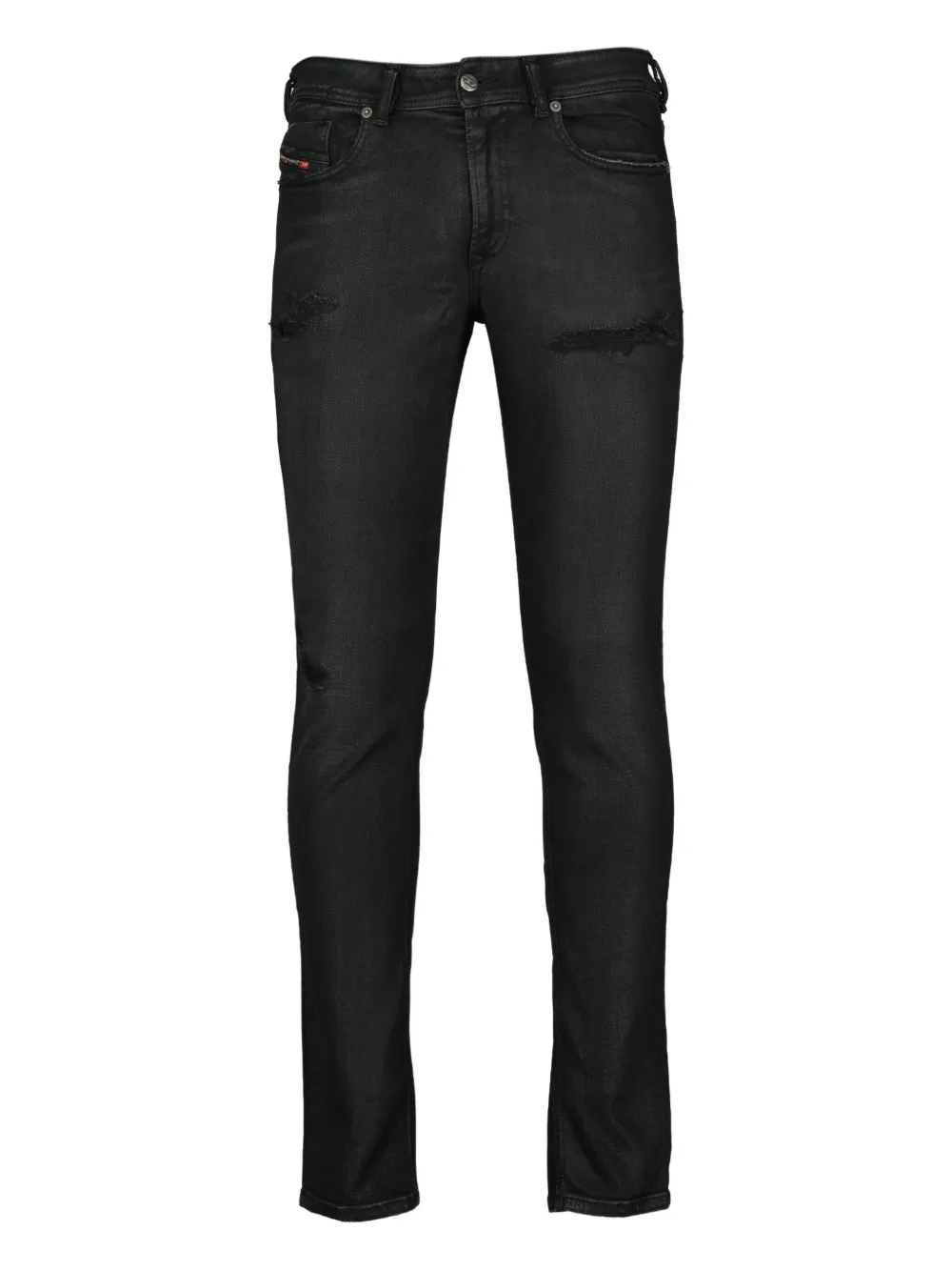 Diesel Sleenker 1979 Distressed Jeans In Black