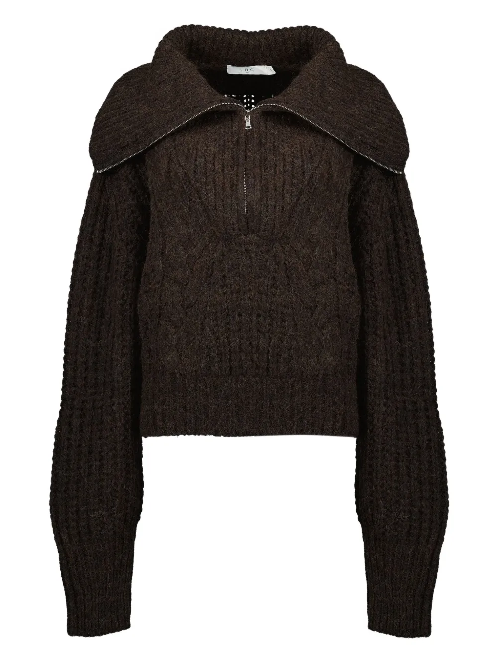 Iro Zip High-neck Sweater In Brown