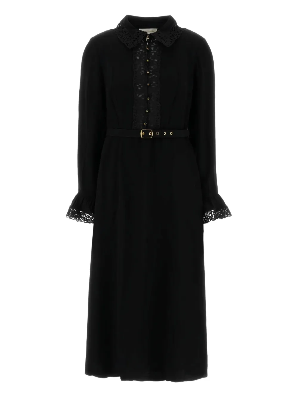 ZIMMERMANN lace-crepe midi dress - Nero