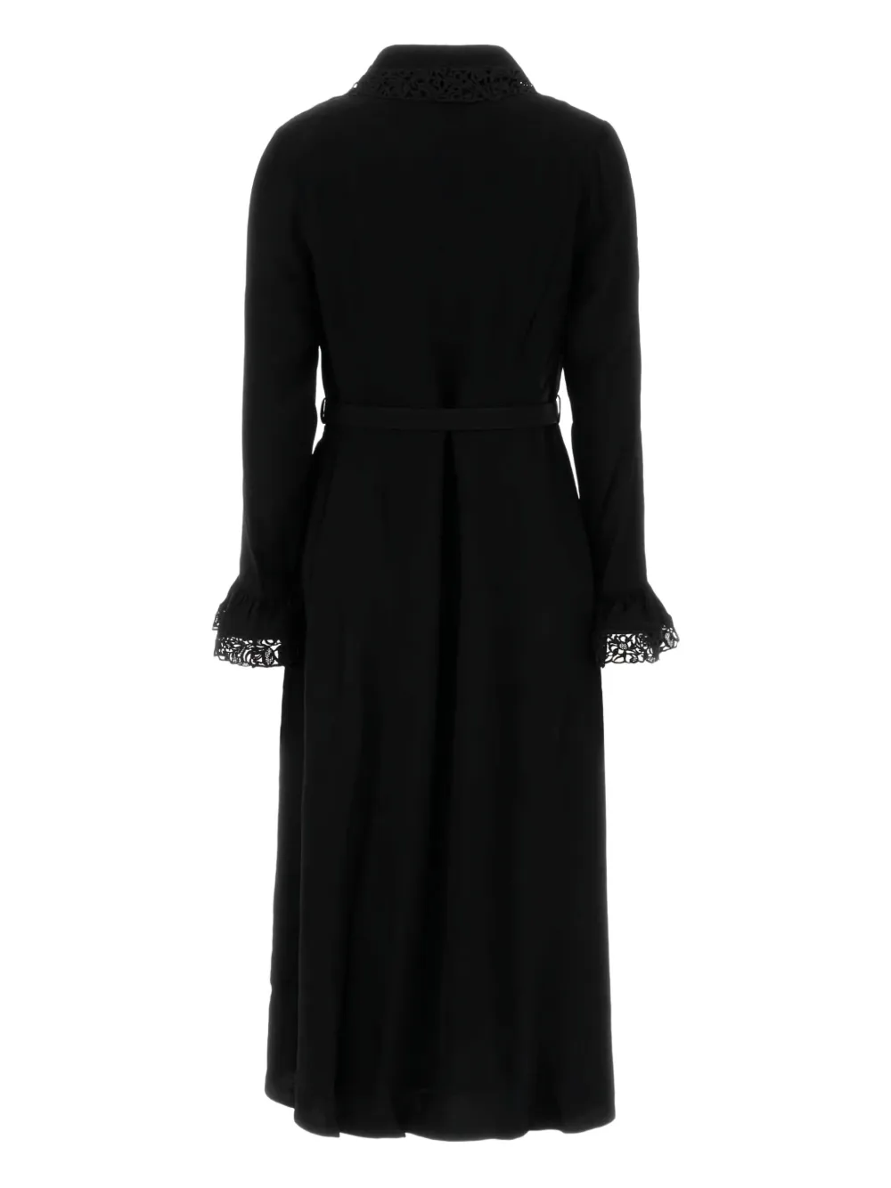 ZIMMERMANN Midi-jurk van crêpe en kant - Zwart