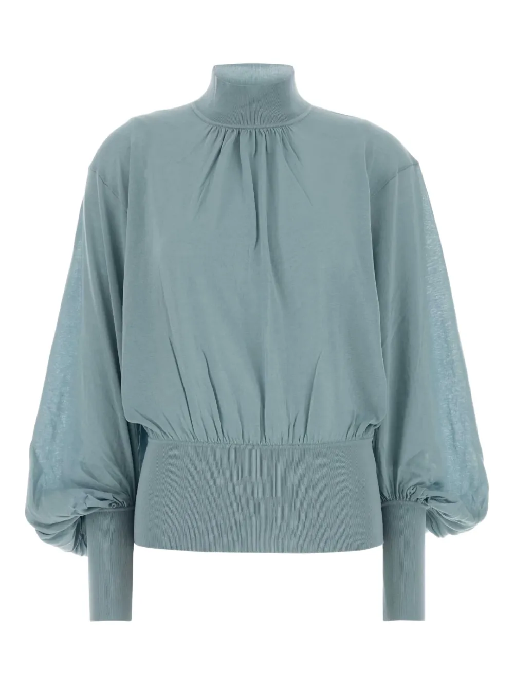 Zimmermann Light Blue Cotton Blend Hypnotic Sweater In Brown