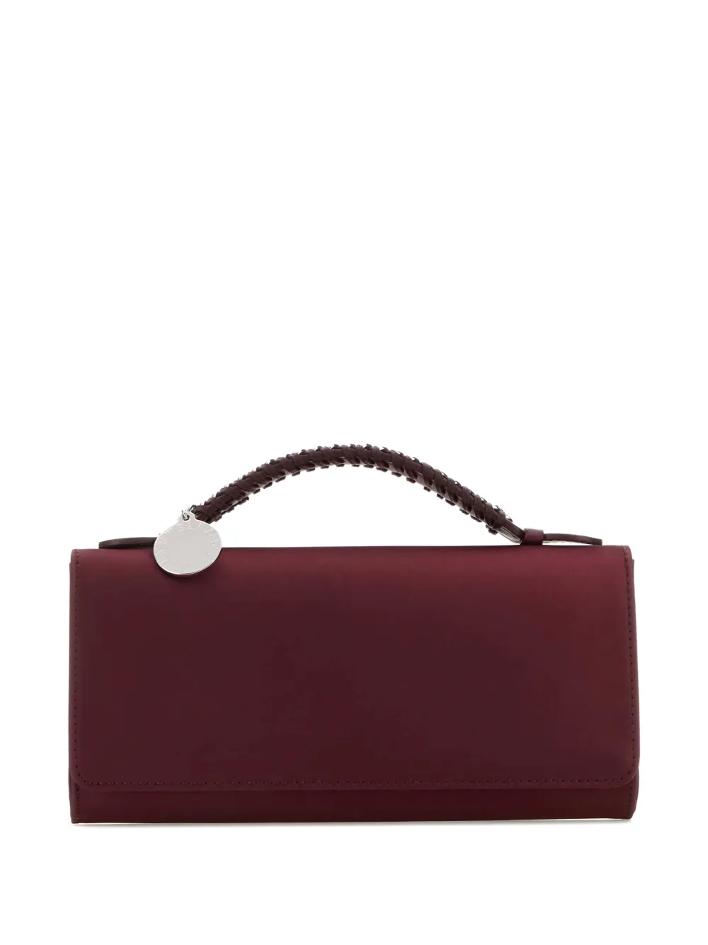 Stella Mccartney Falabella Satin Braided-handle Tote In Red