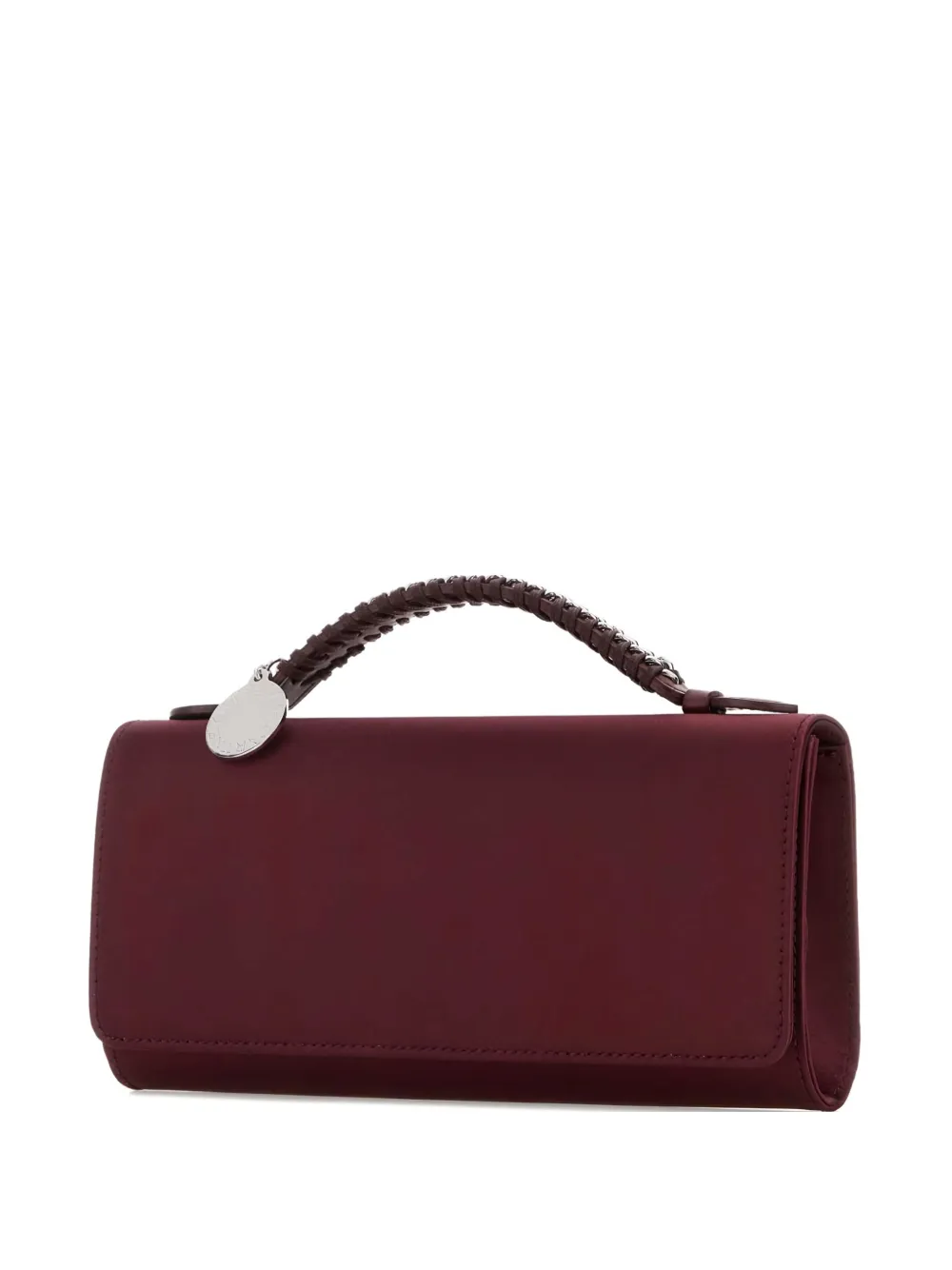Stella Mccartney Falabella Satin Braided-handle Tote In Red