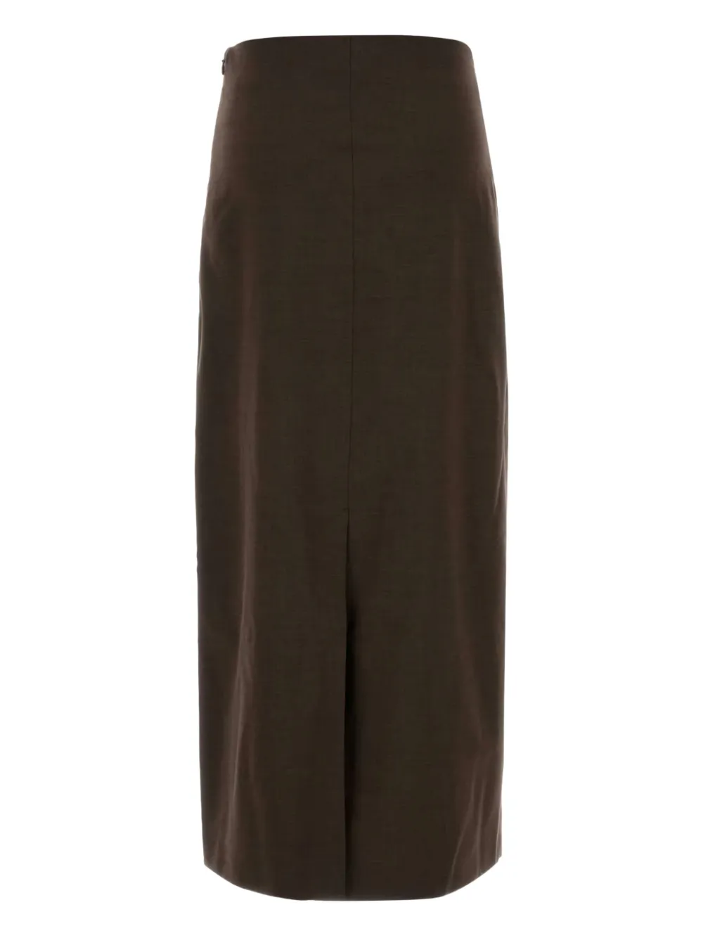 LouLou de Saison Samos midi-rok van stretchwol - Bruin