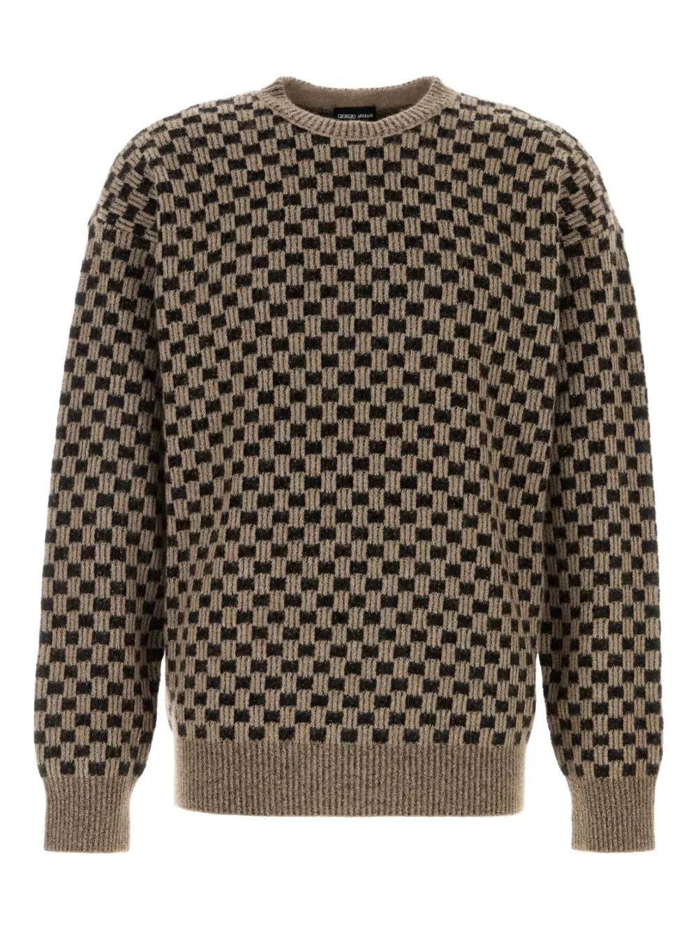 Giorgio Armani pull en maille jacquard | tons neutres | Image 1
