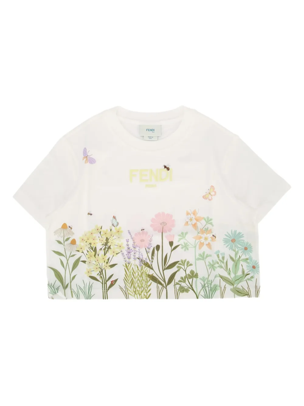 Fendi Kids floral-print T-shirt - ホワイト Fendi Kids floral-print T-shirt - ホワイト