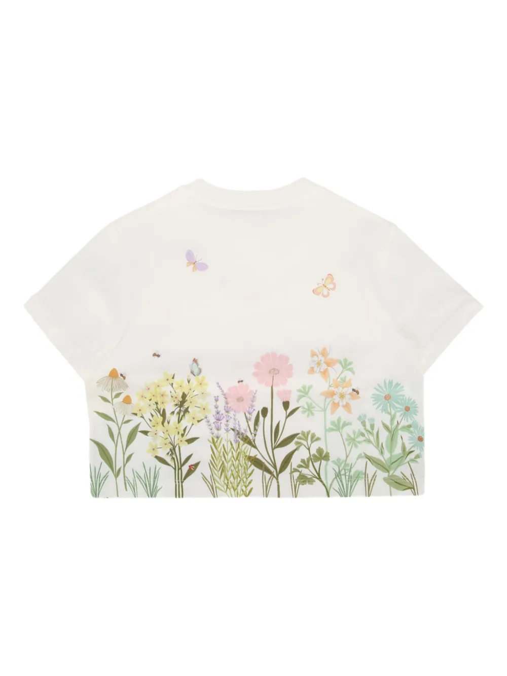 Fendi Kids T-shirt met bloemenprint Wit