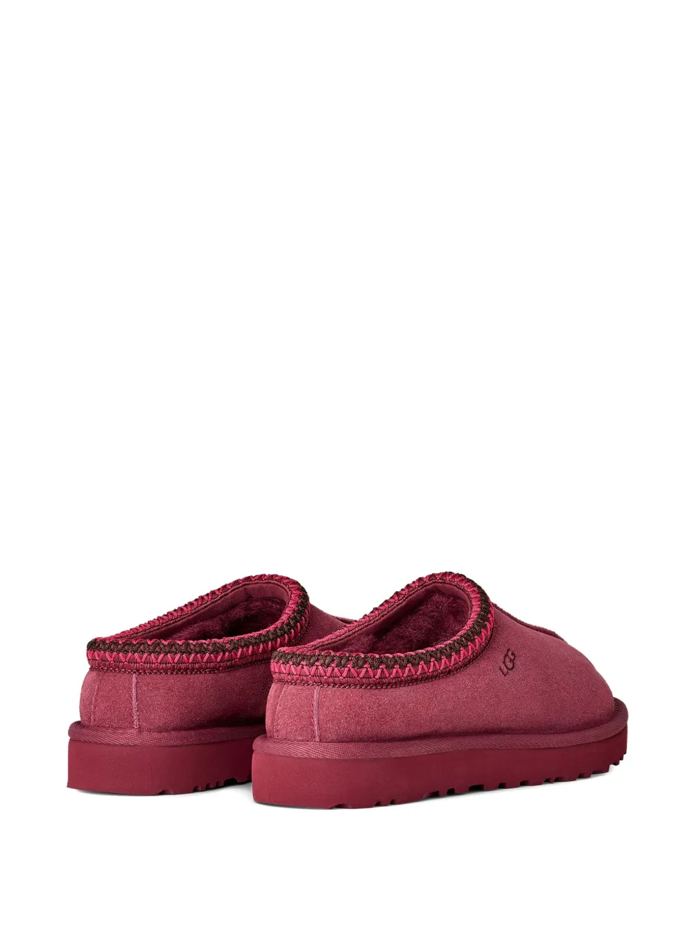 Ugg Bordeaux Mules With Almond Toe And Embroidery In Suede Woman In Red