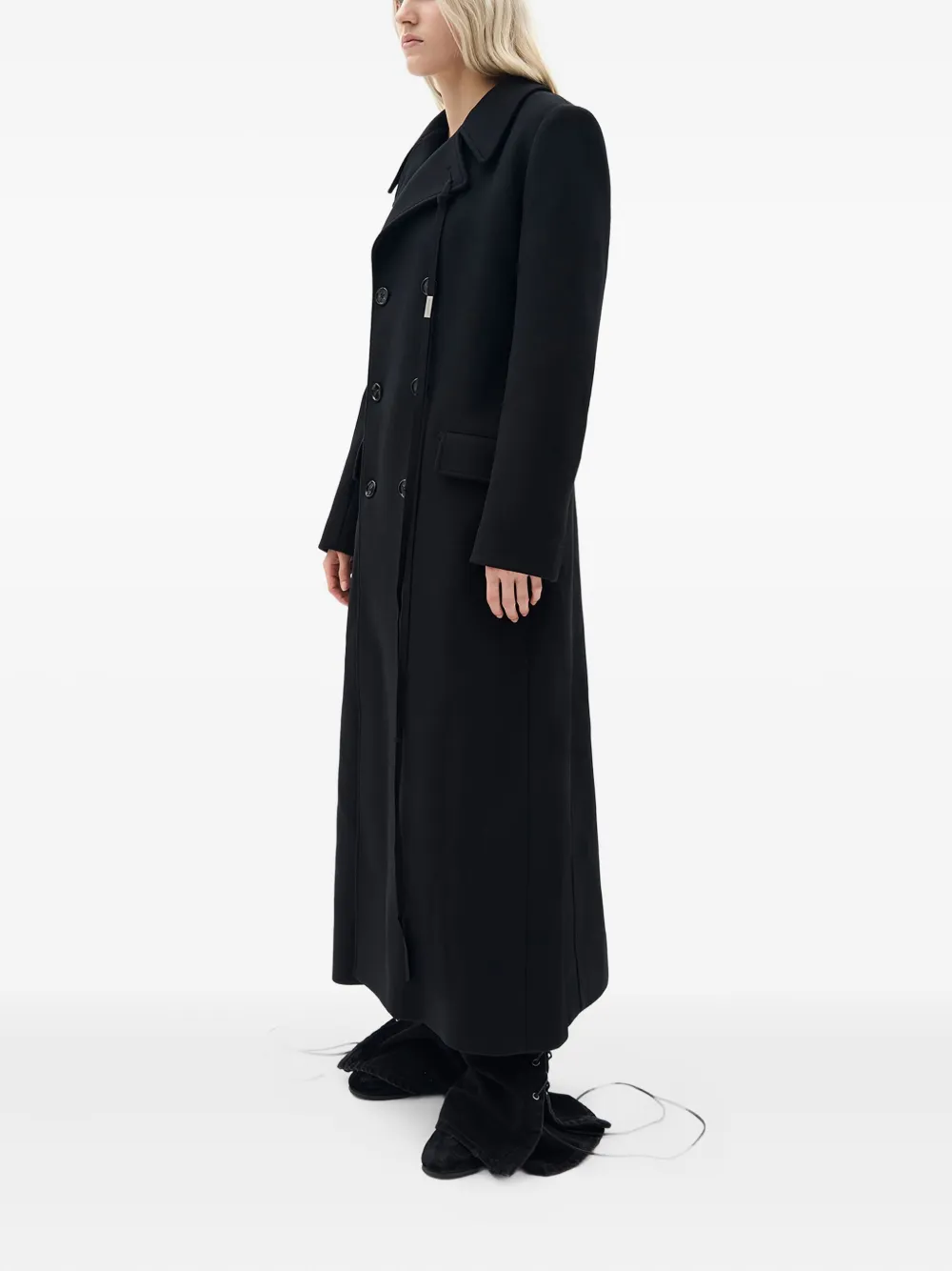 Ann Demeulemeester Melton Wool Coat In Blue
