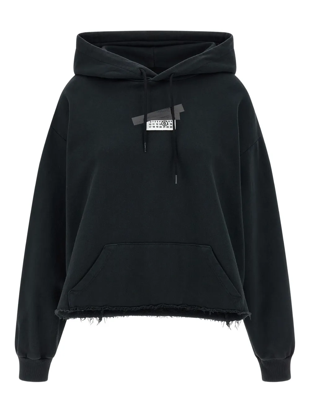 Mm6 Maison Margiela Casual Hoodie Featuring Tape Detail In Black