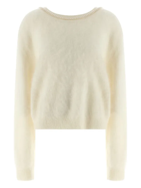 Bernadette Solène Embellished-neckline Sweater in Neutrals