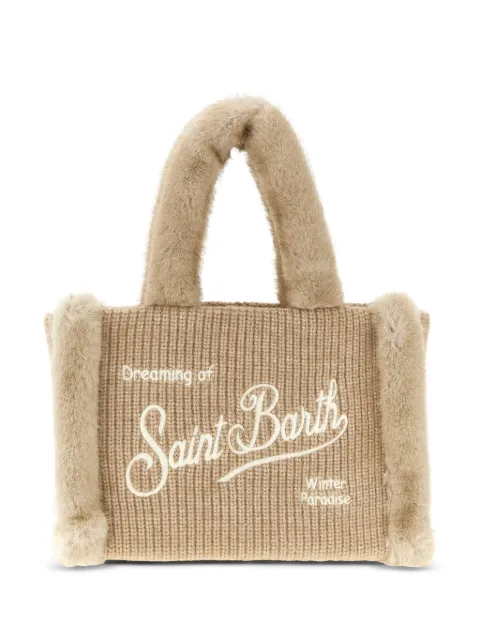 MC2 Saint Barth Colette shearling-trim knitted tote bag