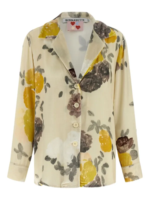 Bernadette Louis Floral-print Shirt in Neutrals