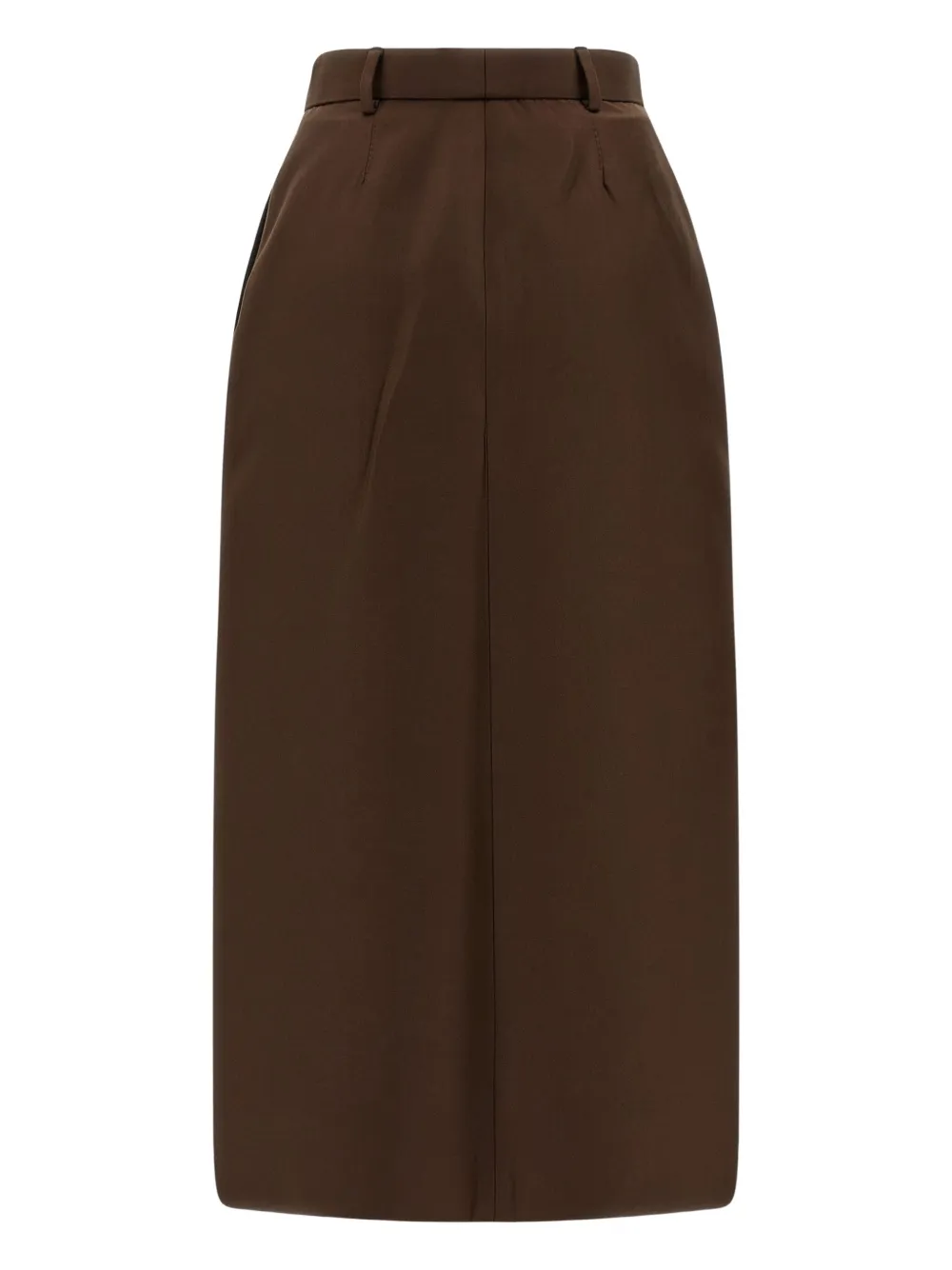 Brioni Violante Silk Midi Skirt In Brown