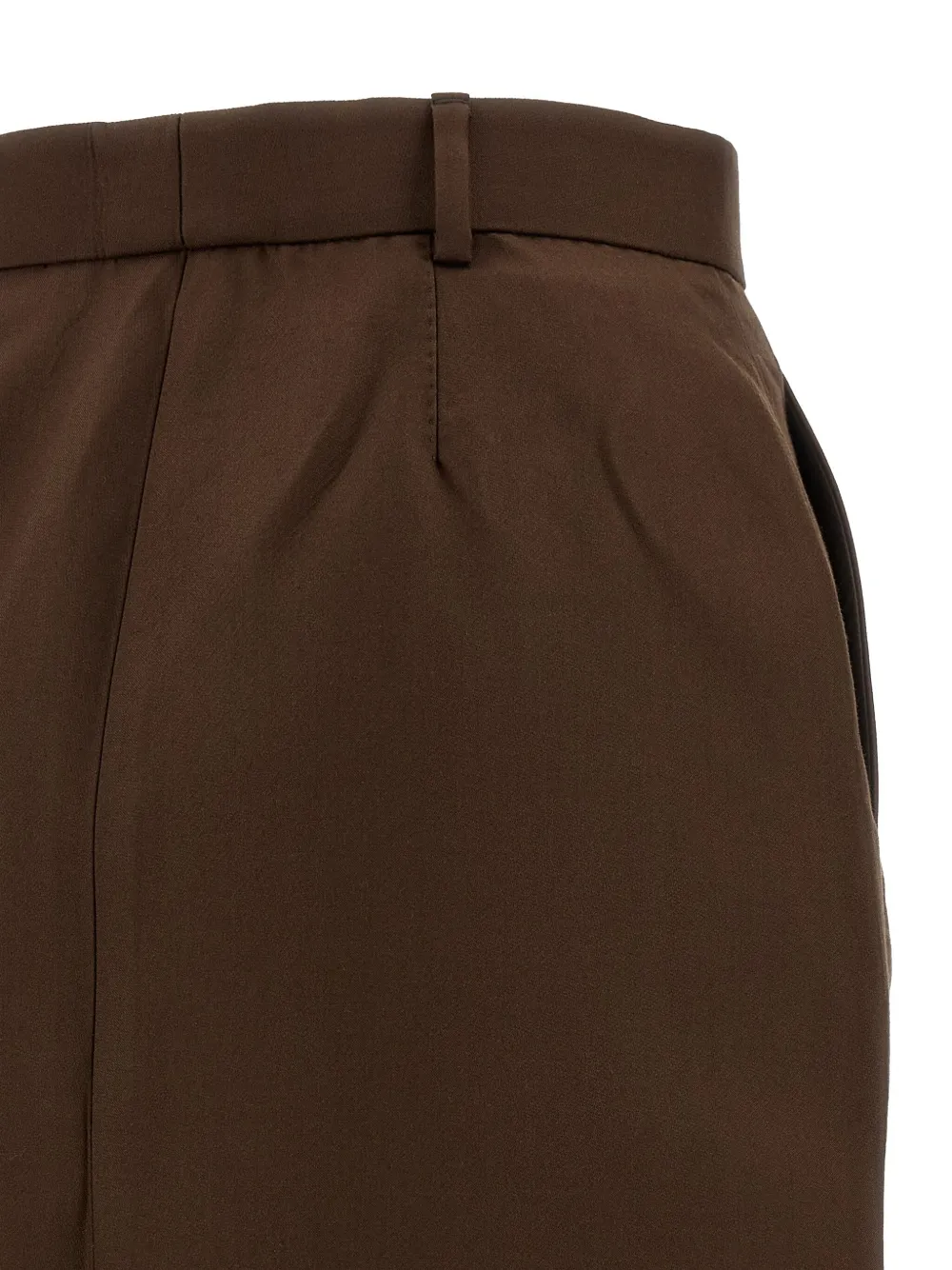 Brioni Violante Silk Midi Skirt In Brown