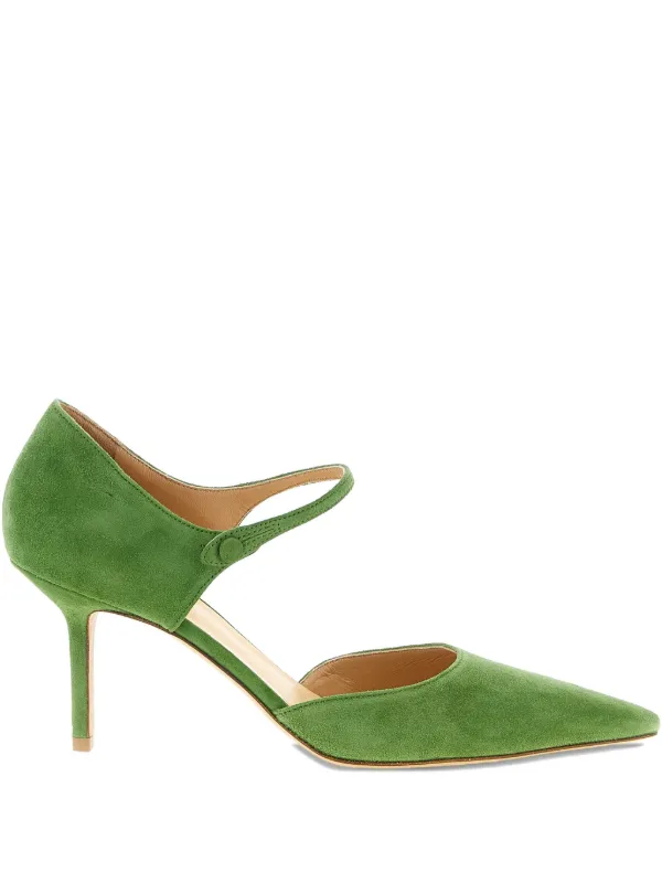 FRANCESCO RUSSO スエード フラットシューズ グリーン Francesco Russo 55mm pointed-toe Heeled Pumps | Green | FARFETCH