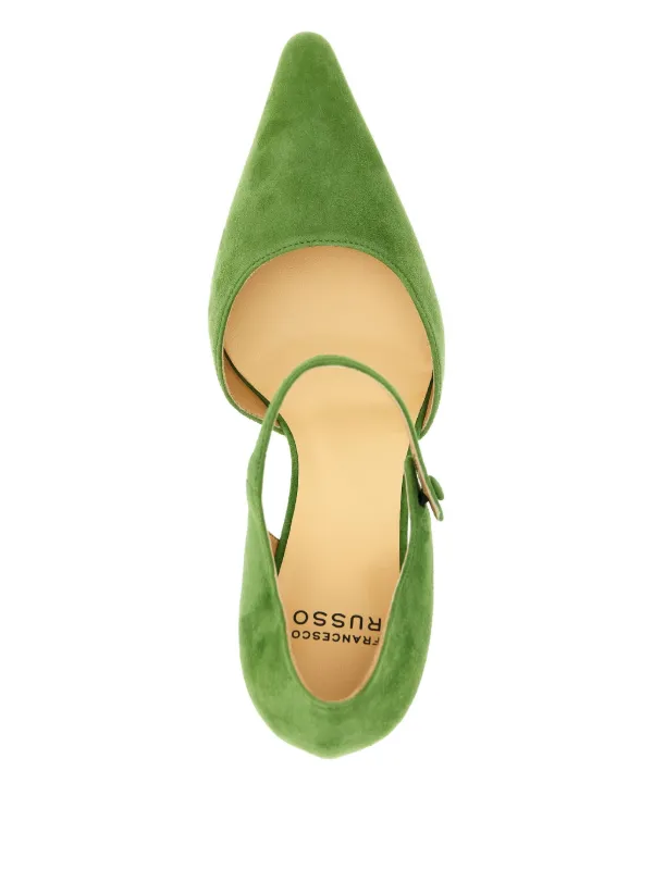 FRANCESCO RUSSO スエード フラットシューズ グリーン Francesco Russo 55mm pointed-toe Heeled Pumps | Green | FARFETCH
