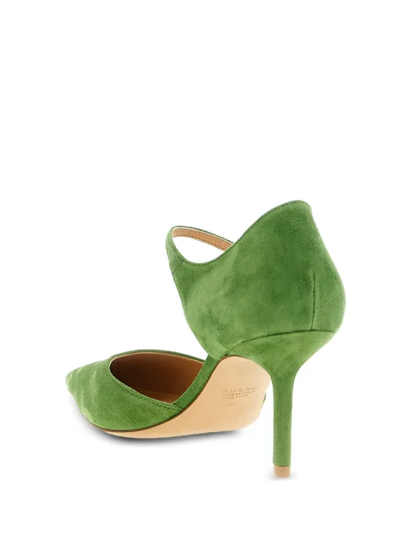 FRANCESCO RUSSO スエード フラットシューズ グリーン Francesco Russo 55mm pointed-toe Heeled Pumps | Green | FARFETCH