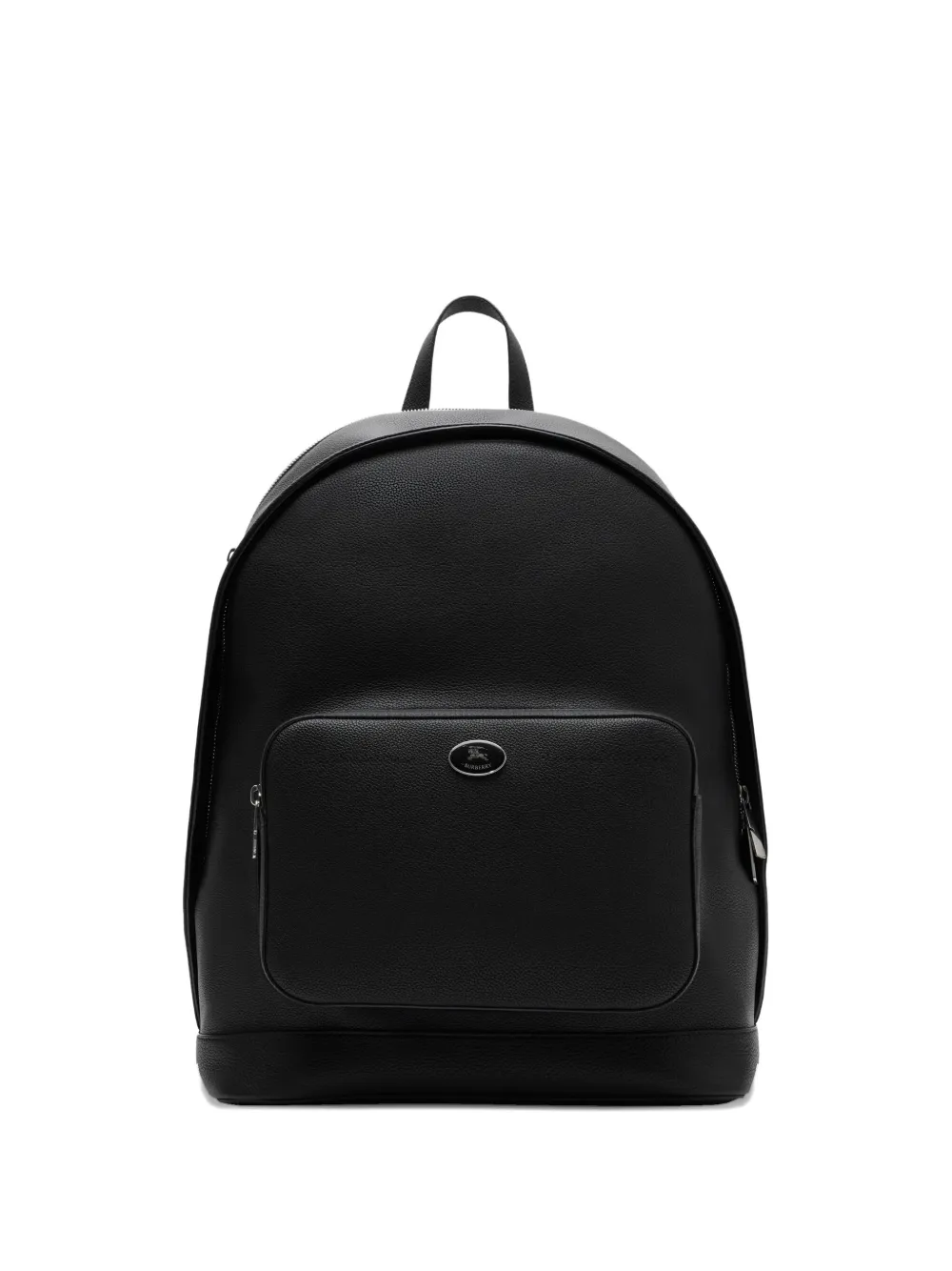 Burberry Zaino Hall in pelle con placca logo - Nero
