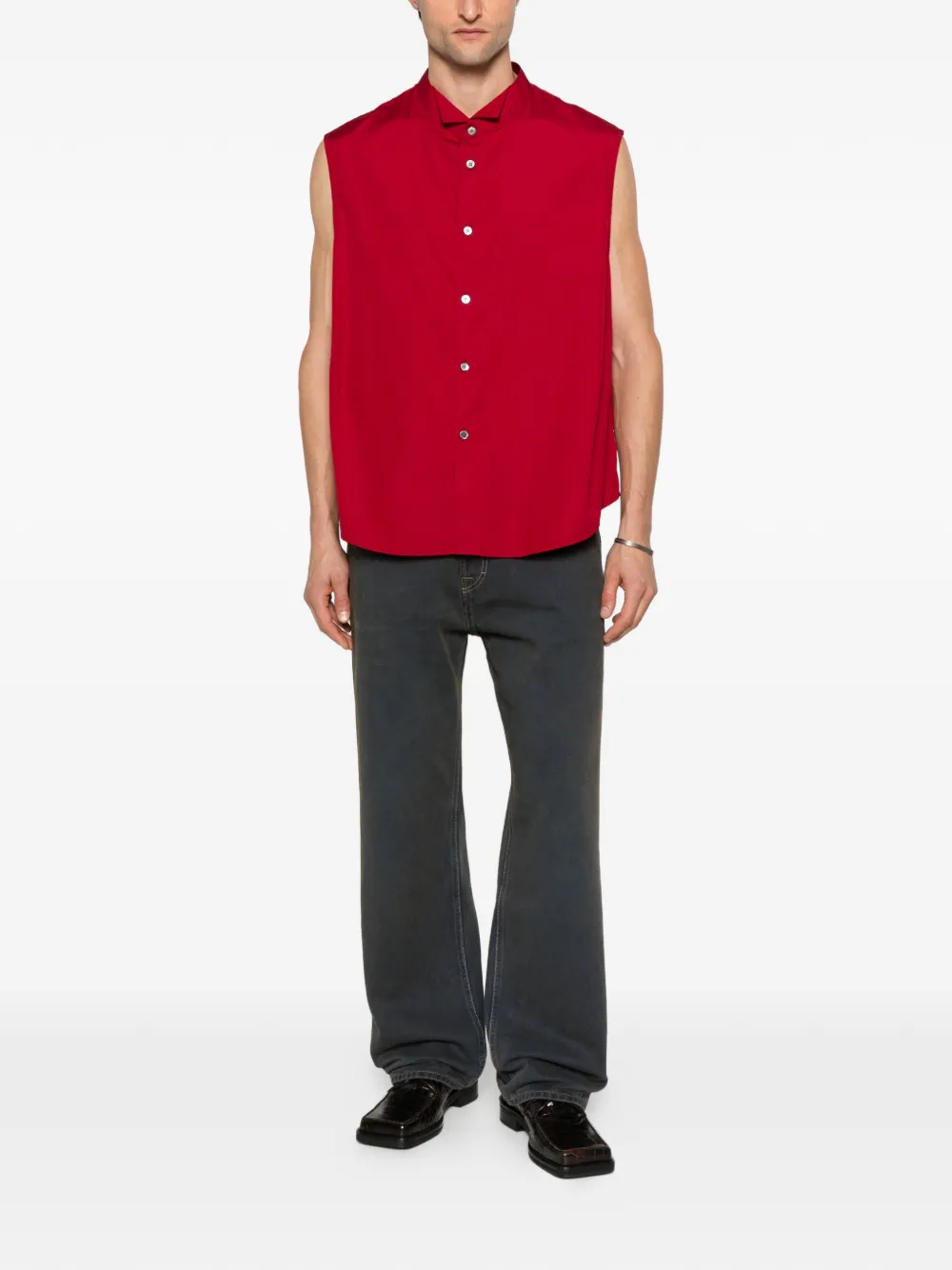 OUR LEGACY sleeveless buttoned shirt - Rood