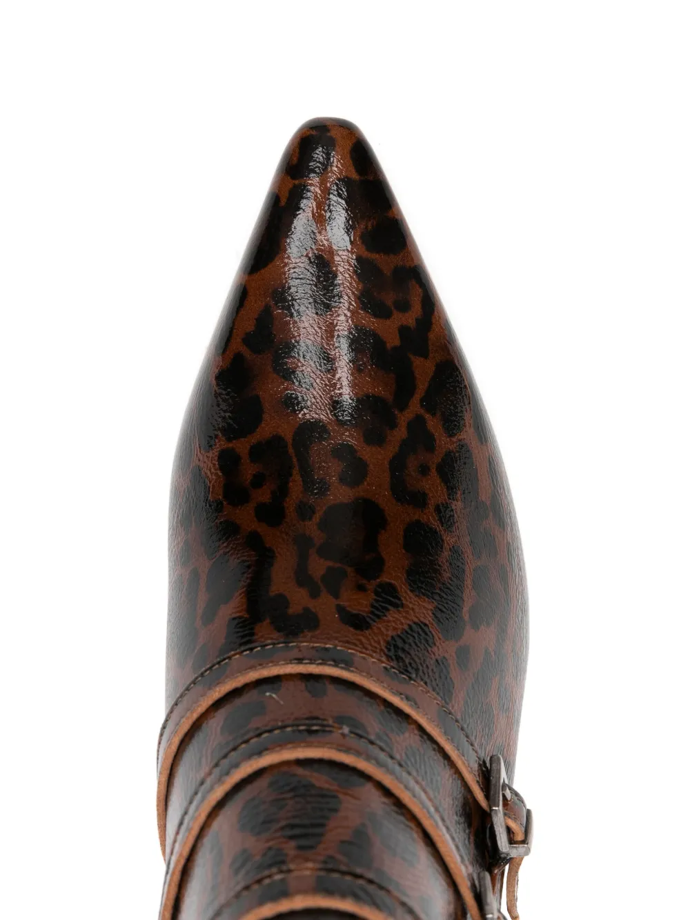 The Seller Buckle Animal Print 75 Boot In Red