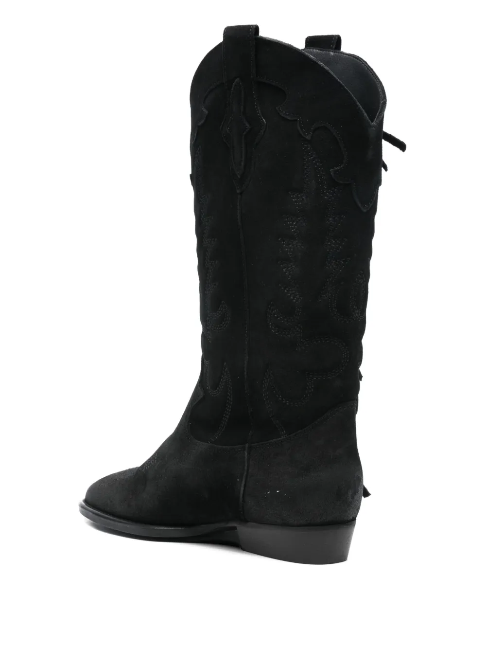 Gisel Moire 30mm Oklahoma Cowboy Boots In Black