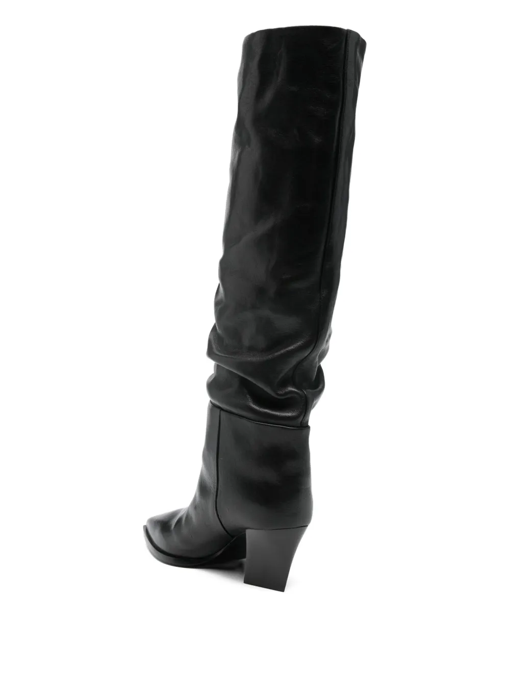 Jimmy Choo Hart 60 High Heels Boots In Black Leather In Black