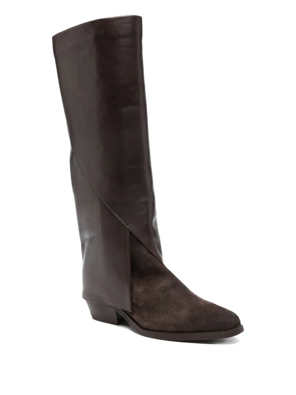Julie Dee Knee Panelled 40 Boot In Brown