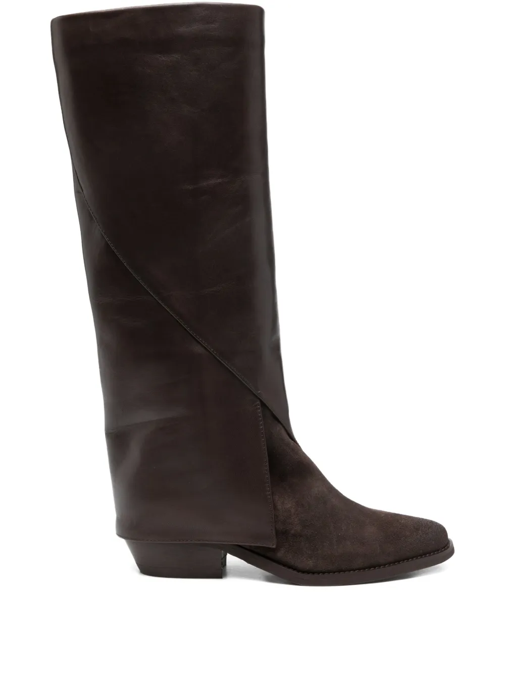 Julie Dee Knee Panelled 40 Boot In Brown