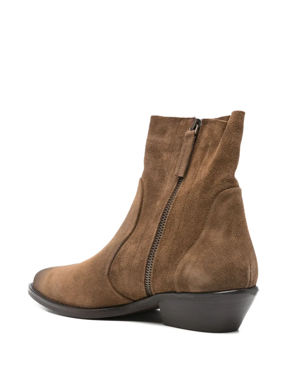 Julie Dee 40mm Pointed-toe Boots In Brown