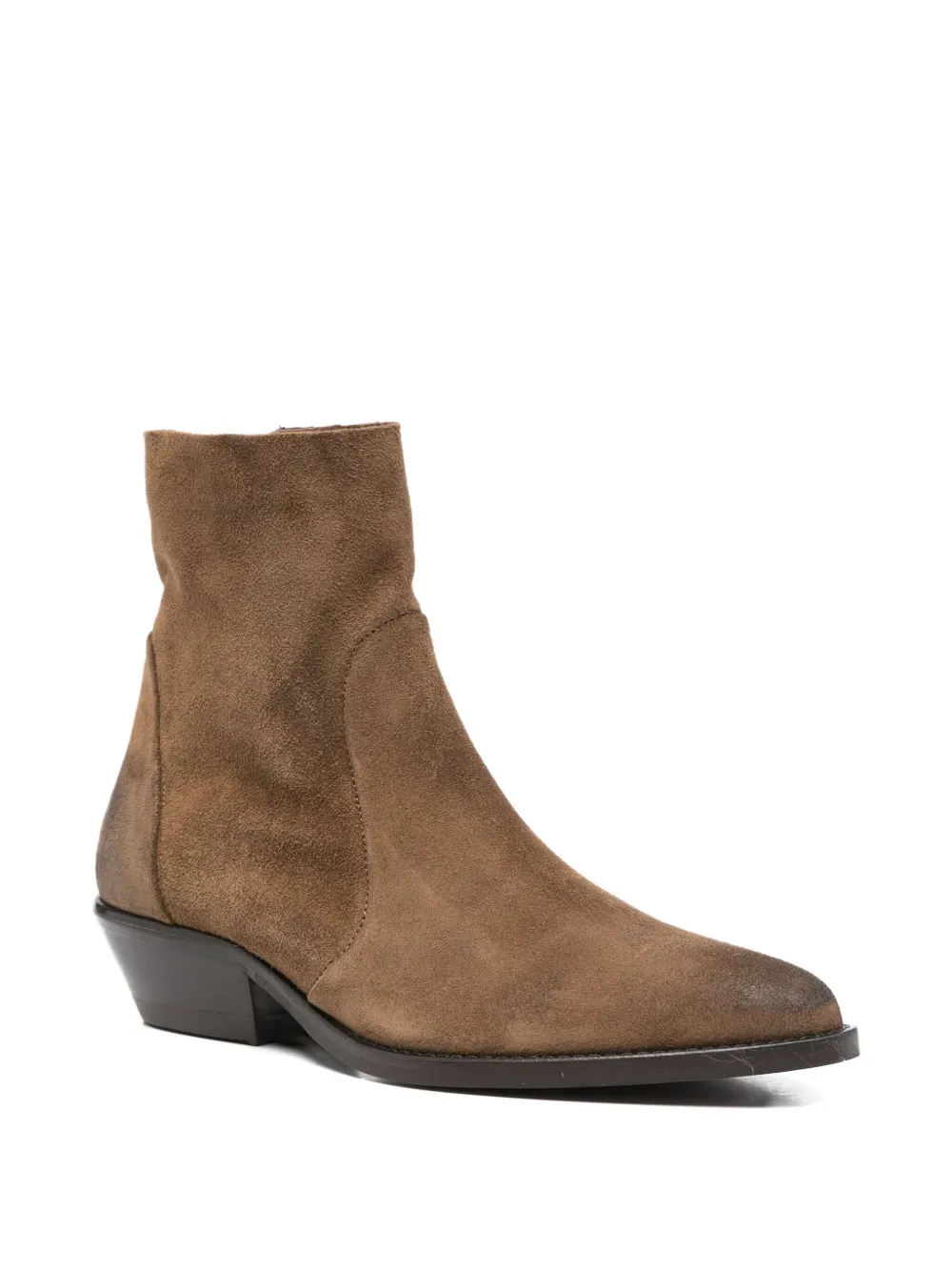 Julie Dee 40mm Pointed-toe Boots In Brown