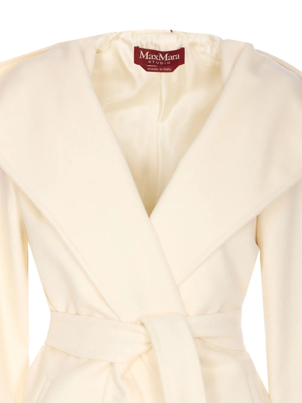 Max Mara Newmang Hooded Belted Coat In Neutral