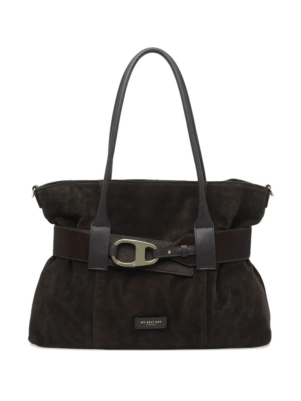 MY BEST BAG magnetic-closure double-handle shoulder bag - ブラウン MY BEST BAG magnetic-closure double-handle shoulder bag - ブラウン
