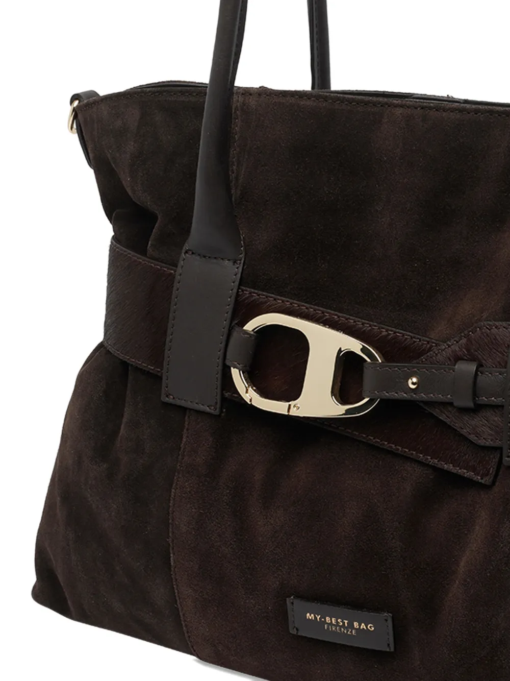 My Best Bag Magnetic-closure Double-handle Shoulder Bag In Brown