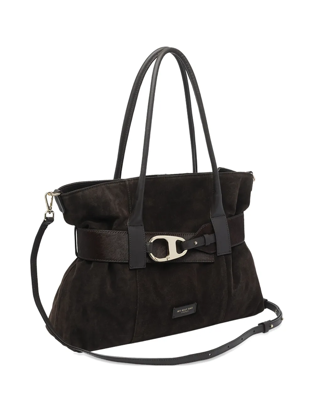 My Best Bag Magnetic-closure Double-handle Shoulder Bag In Brown