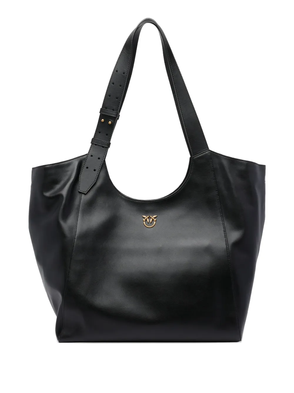 PINKO logo-detail leather shoulder bag - Nero